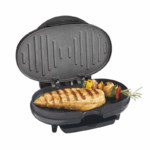 Proctor Silex elektrische grill met antiaanbaklaag en vaatwasbestendige lekbak, compact en gemakkelijk schoon te maken