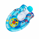 Opblaasbare baby zwemband in olifant design met stuur en rugleuning