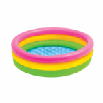 Intex opblaasbaar babyzwembad met roze, gele en groene ringen – 110 cm