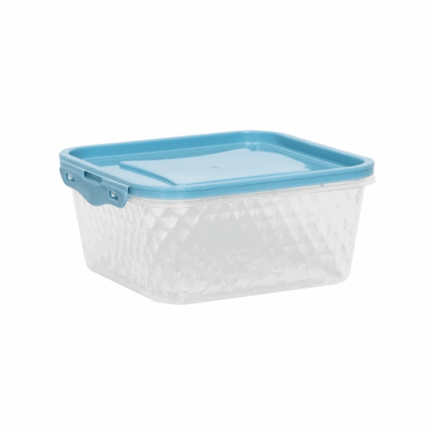 Plasvale Vierkante Crystal Vershoudbak met Deksel 1000 ml transparant kunststof