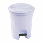 Plasvale prullenbak met voetbediening 6.5 liter – compacte kunststof pedaalemmer voor badkamer of kantoor