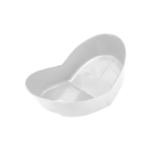 Plasvale kunststof vergietkom met geperforeerde zijde, geschikt voor keukengebruik