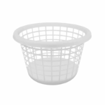 Ronde Plasvale wasmand van 35 liter met ventilatieopeningen en stevige rand, geschikt voor wasgoed en huishoudelijk gebruik