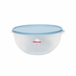 Plasvale ronde opbergcontainer van 1,9 liter met deksel, geschikt voor voedselopslag en huishoudelijk gebruik