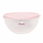 Plasvale ronde opbergcontainer van 7,5 liter met deksel, geschikt voor voedselopslag en huishoudelijk gebruik