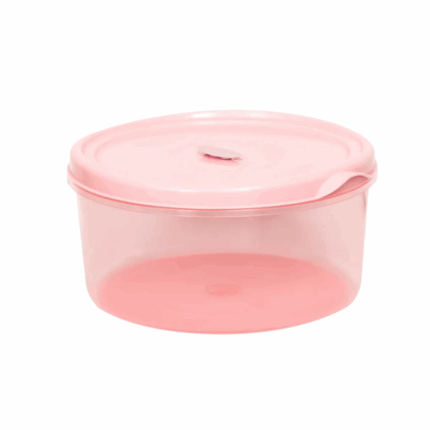 Plasvale rond plastic bakje met deksel – 2 liter – voedselveilig & herbruikbaar