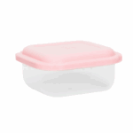 Plasvale vierkante bak van 1 liter met deksel, geschikt voor voedselopslag en huishoudelijk gebruik