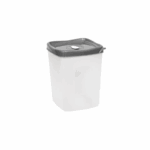 Plasvale plastic opbergcontainer 1.3 liter met grijze deksel – luchtdicht & BPA-vrij – transparante bewaardoos