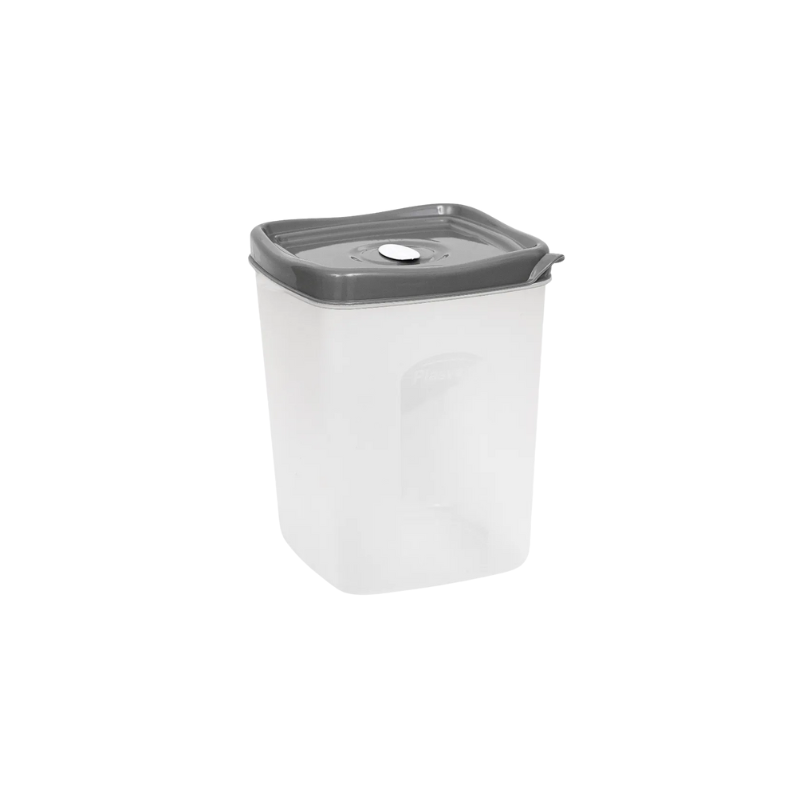 7891115004020 Plasvale plastic opbergcontainer 1.3 liter met grijze deksel – luchtdicht & BPA-vrij – transparante bewaardoos