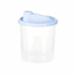 Plasvale kunststof voorraadpot 900 ml met schenktuit en deksel, geschikt voor droge ingrediënten