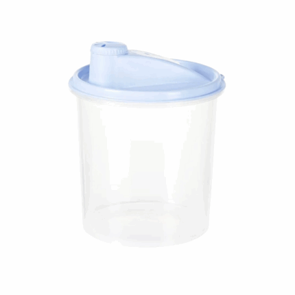 Plasvale kunststof voorraadpot 900 ml met schenktuit en deksel, geschikt voor droge ingrediënten