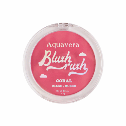 Aquavera Powder Blush Rush Coral – zijdezachte poederblush voor een natuurlijke warme uitstraling"