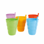 Qlux Drinkbeker met Ingebouwd Rietje 250 ml – kindvriendelijke lekvrije beker met rietje