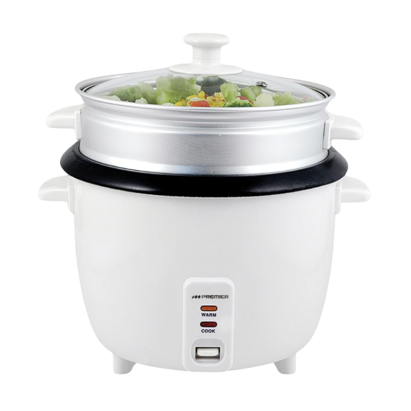 ED8660 remier Rijstkoker & Voedselstomer 1,5L met glazen deksel en stoominzet