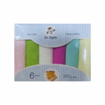 Dr Gym washandjes 6 stuks multicolor – zachte wasdoekjes voor baby en huidverzorging