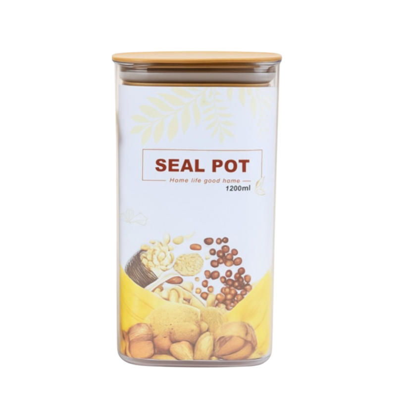 EY721 Luchtdichte voorraadpot 1200 ml transparant met deksel voor keukenopslag