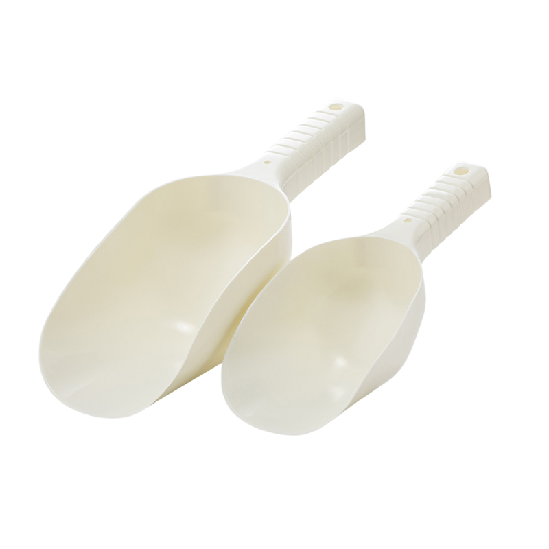 L00466 Qlux schepset – 2 witte kunststof schepjes in verschillende maten