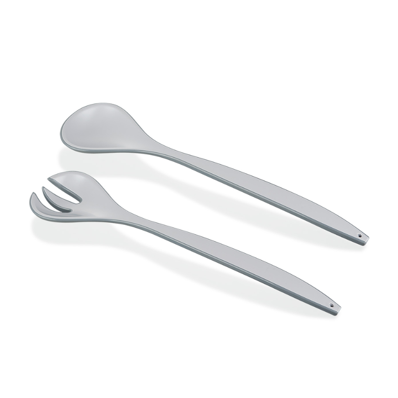L00491 Salade opscheplepel en vork set van duurzaam materiaal