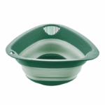 Qlux driehoekig inklapbaar vergiet 2850 ml, ruimtebesparend ontwerp. groen