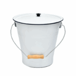 Emaille Emmer met Deksel – Retro Opbergemmer