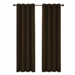 Verduisterend gordijn met metalen ringen, formaat 54"×90", afgebeeld in een neutrale kleur – ideaal voor lichtblokkering en privacy in huis.