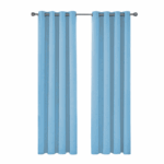 Verduisterend gordijn met metalen ringen, formaat 54"×90", afgebeeld in een neutrale kleur – ideaal voor lichtblokkering en privacy in huis.