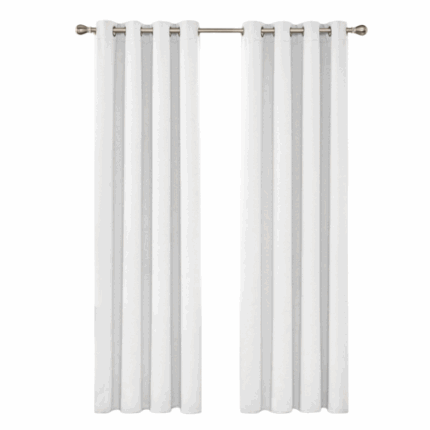 Verduisterend gordijn met metalen ringen, formaat 54"×90", afgebeeld in een neutrale kleur – ideaal voor lichtblokkering en privacy in huis.