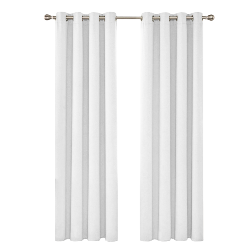 Verduisterend gordijn met metalen ringen, formaat 54"×90", afgebeeld in een neutrale kleur – ideaal voor lichtblokkering en privacy in huis.