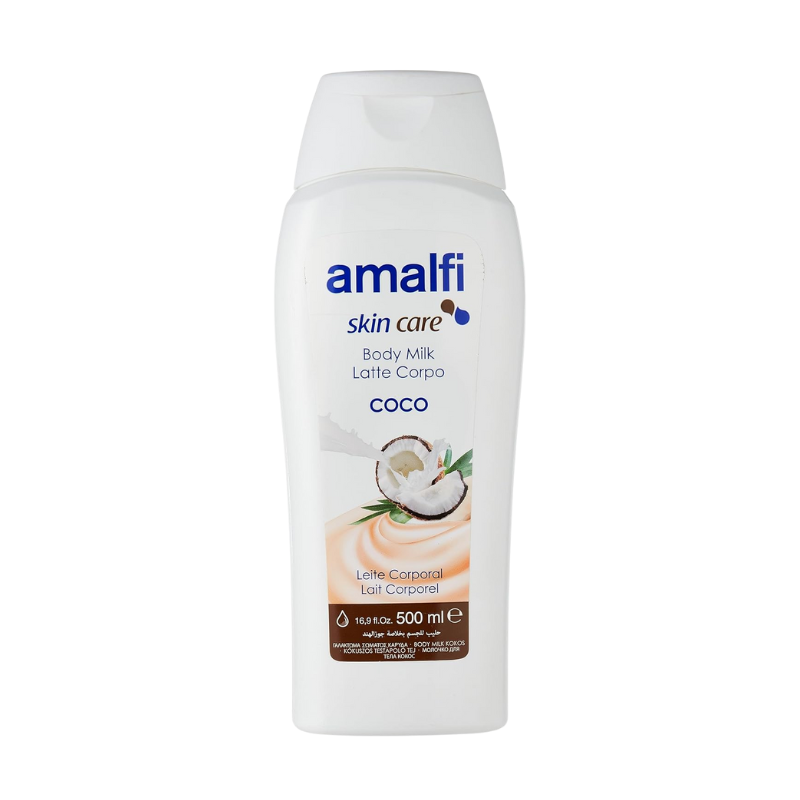 8414227033093 Fles Amalfi Body Milk Coco 500 ml – hydraterende verzorging met kokosgeur