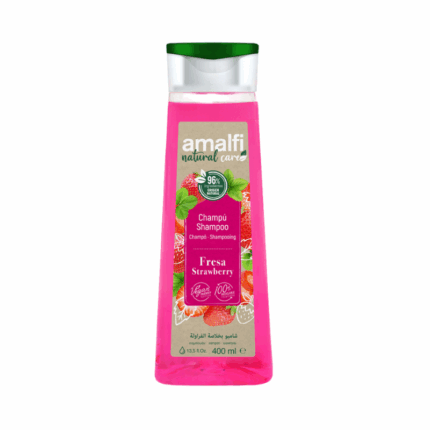 Fles Amalfi Shampoo Aardbei 400 ml – milde reiniging met fruitige geur