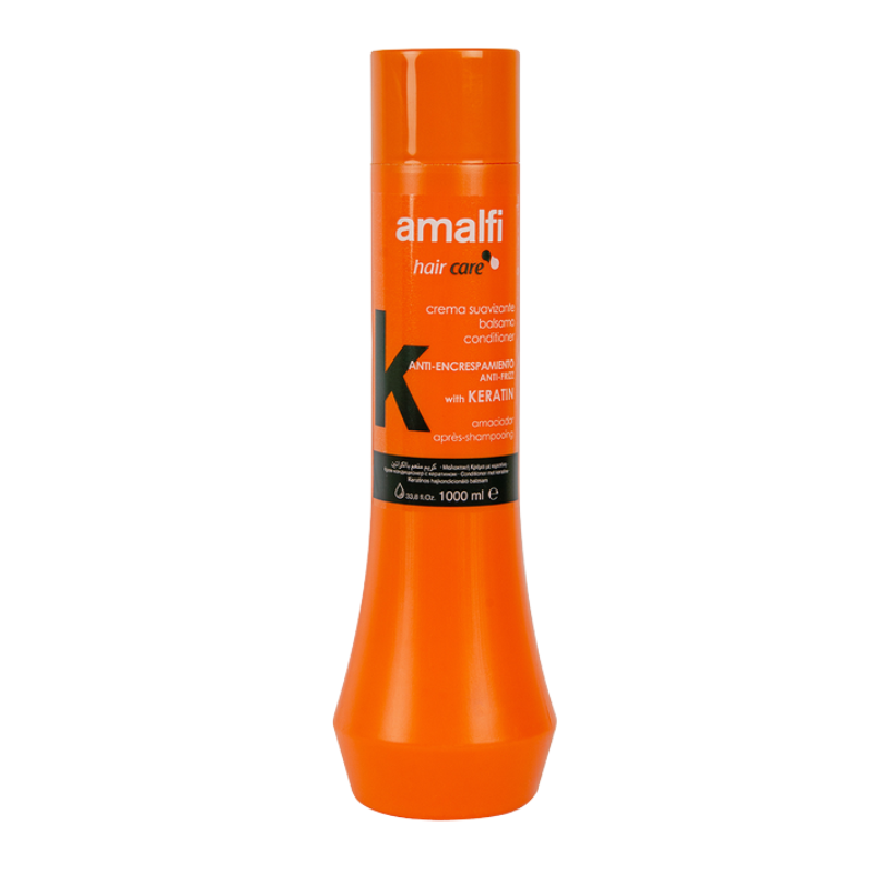 8414227044105 Fles Amalfi Conditioner Anti-Frizz Keratine 1000 ml – gladmakende verzorging tegen pluis