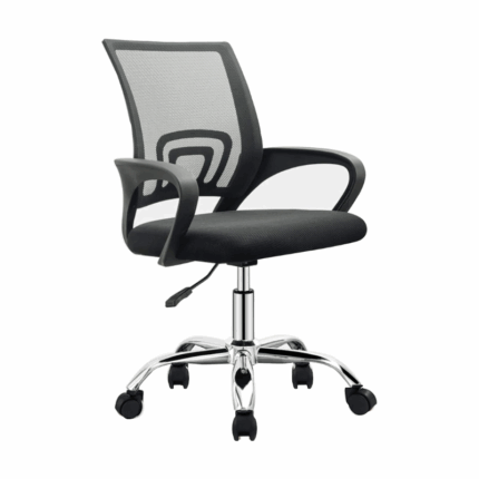 Ergonomische bureaustoel met mesh rugleuning en verstelbare hoogte – zwart