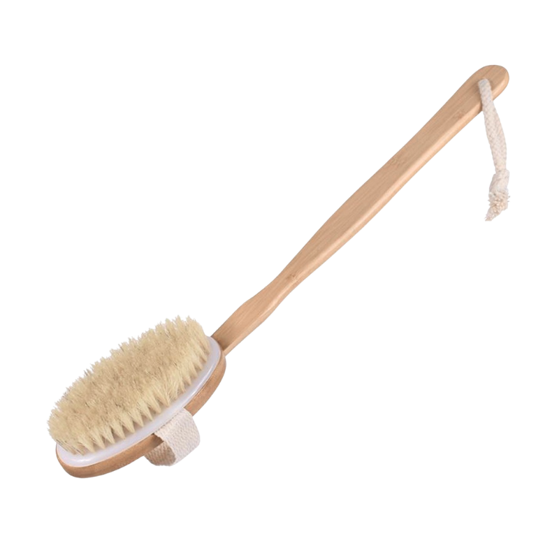 EY643 (2) Bamboe badborstel 2-in-1 met afneembare steel