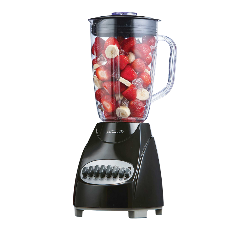 JB220B Brentwood Blender 50oz zwart– Smoothieblender met 12 snelheden en BPA-vrije kan