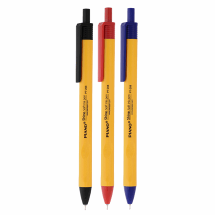 3 Piano Soft Ink pennen – 0.7 mm – soepel schrijven in zwart, rood en blauw.