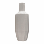 Witte moderne geometrische vaas – decoratieve vaas voor interieur