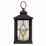 Vintage Lantaarn met LED-kaars - 10.5×20 cm