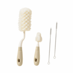 Babyfles Reinigingsborstel Set 4-delig met flessenborstel, speenborstel en rietjesborstels