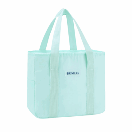 turqoise BRIVILAS lunchbag met hengsels en zijvak