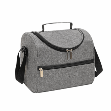 Lunchbag met handvat, verstelbare schouderband en dubbele ritsvakken