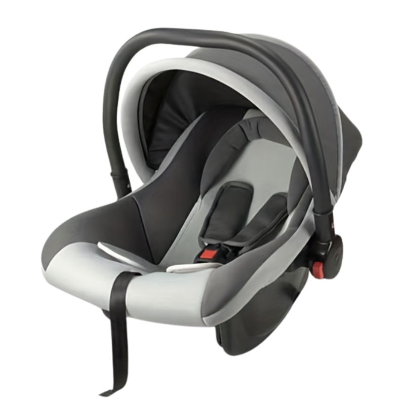 LS240322221 rode baby-autostoel met draaghendel, zonnescherm en veiligheidsharnas, geschikt voor baby’s tot 13 kg. Afmetingen 40×52×65 cm.