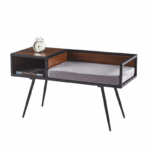 Bankje met tafel, opbergruimte en zitkussen – modern halbankje