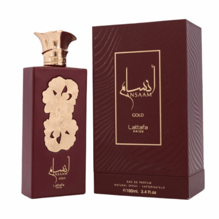 Lattafa Pride Ansaam Gold Eau de Parfum fles 100 ml – luxe damesgeur met amber, roos en vanilletonen