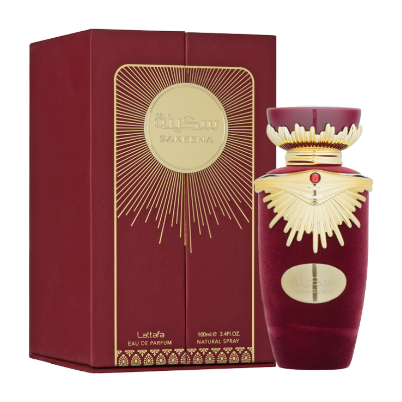 6291108738481 Lattafa Sakeena Gold Eau de Parfum fles 100 ml – elegante damesgeur met bloemige, amber- en vanilletonen