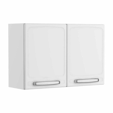 bertolini witte wandkast met twee deuren en decoratief glas voor de keuken