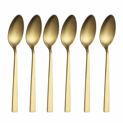 Eetlepel set van 6 stuks in glanzend goud, luxe en duurzaam design