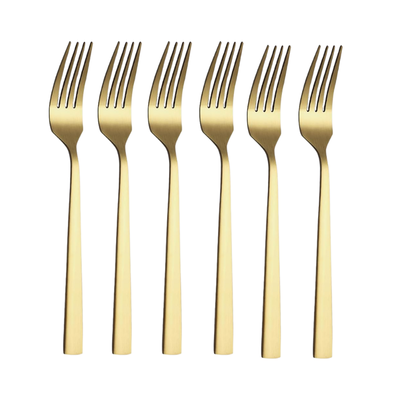 EY1153 Dinervork Set – 6 Stuks Goud Glanzend - Afbeelding 1