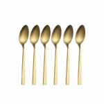 Theelepel set van 6 stuks in glanzend goud, elegant en duurzaam design