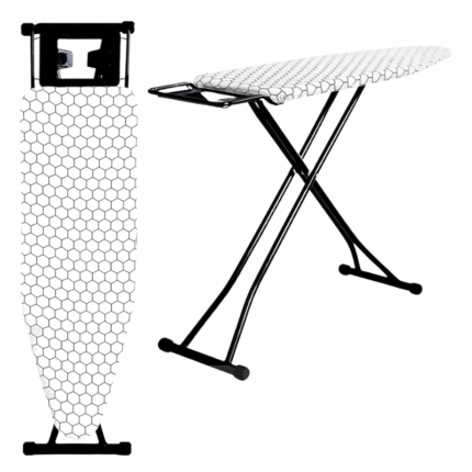 Cameo strijkplank 110×33 cm met metalen frame en hittebestendige hoes, compact en duurzaam