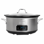 Frigidaire slowcooker 7 quart RVS slow cooker met glazen deksel en draaiknop bediening